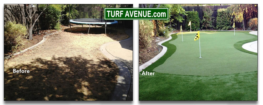Synthetic turf putting greens